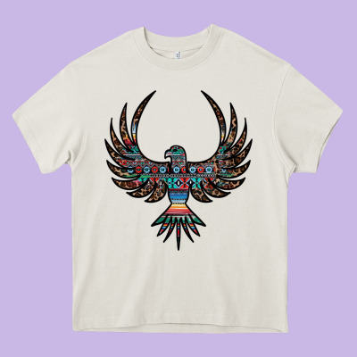 Aztec Leopard Thunderbird Heavy Core Tee Designed By Ranaportraitstore