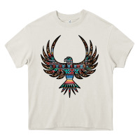 Cream aztec leopard thunderbird Heavy Core Tee - RanaPortraitStore