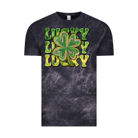 Cloud Black Lucky Clover Vintage Tee - CowhideDigitalArt