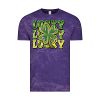 Cloud Purple Lucky Clover Vintage Tee - CowhideDigitalArt