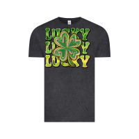 Vintage Black Lucky Clover Vintage Tee - CowhideDigitalArt