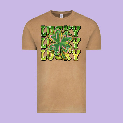 Lucky Clover Vintage Tee Designed By Cowhidedigitalart