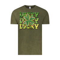 Vintage Olive Lucky Clover Vintage Tee - CowhideDigitalArt