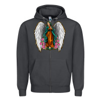 Smoke Angel Wing Lady of Guadalupe Zipper Hoodie - Jasminsmagicworld