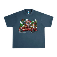 Midnight Navy festive farm animal christmas truck Urban Heavy Tee - CowhideDigitalArt