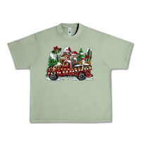 Oil Green festive farm animal christmas truck Urban Heavy Tee - CowhideDigitalArt