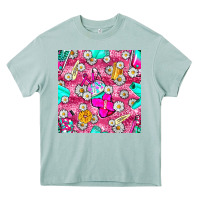 Arona hairstylist coffee cups and daisy with leopard seamless pattern bbs Heavy Core Tee - BundleAndBundleShop