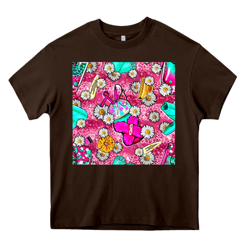 Hairstylist Coffee Cups And Daisy With Leopard Seamless Pattern Bbs Heavy Core Tee by BundleAndBundleShop | Teevron