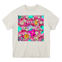 Cream hairstylist coffee cups and daisy with leopard seamless pattern bbs Heavy Core Tee - BundleAndBundleShop