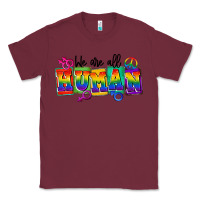 Burgundy we are all human Classic Tee - FaDigitalArtStudio
