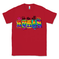 Red we are all human Classic Tee - FaDigitalArtStudio