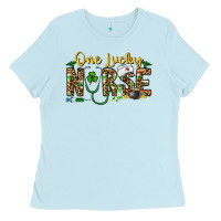 Baby Blue one lucky nurse Ladies Tee - CowhideDigitalArt
