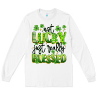 White not lucky just really blessed Long Sleeve Tee - Artiststas