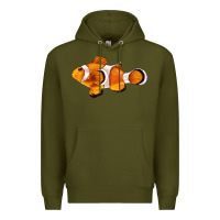 Army Green clown fish side Premium Hoodie - BarkalooDesign