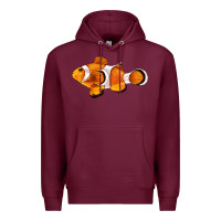 Burgundy clown fish side Premium Hoodie - BarkalooDesign