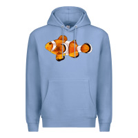 Colony Blue clown fish side Premium Hoodie - BarkalooDesign