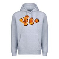 Heather Grey clown fish side Premium Hoodie - BarkalooDesign