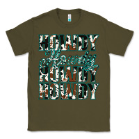 Army Green Howdy Cowhide Turquoise Classic Tee - Jasminsmagicworld