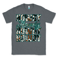 Charcoal Heather Howdy Cowhide Turquoise Classic Tee - Jasminsmagicworld