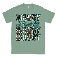 Sage Howdy Cowhide Turquoise Classic Tee - Jasminsmagicworld