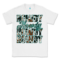 White Howdy Cowhide Turquoise Classic Tee - Jasminsmagicworld