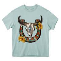 Arona bull skull with horseshoe Heavy Core Tee - RanaPortraitStore