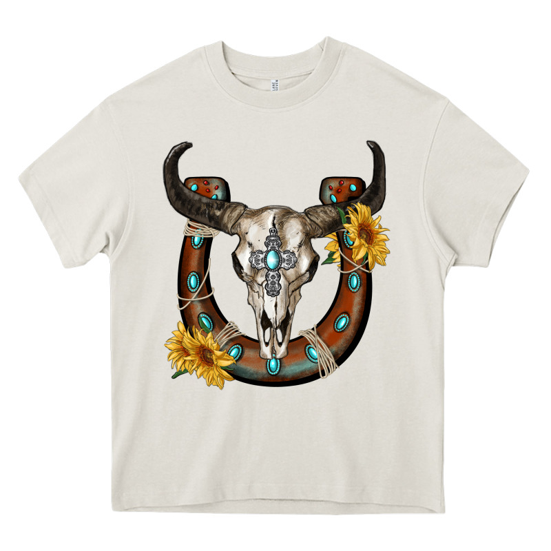Bull Skull With Horseshoe Heavy Core Tee by RanaPortraitStore | Teevron