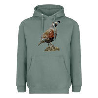 Sage California Quail Bird Heavyweight Hoodie - RanaPortraitStore
