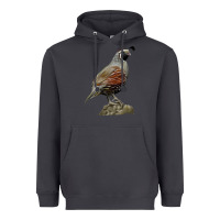 Smoke California Quail Bird Heavyweight Hoodie - RanaPortraitStore