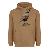 Toasted Coconut California Quail Bird Heavyweight Hoodie - RanaPortraitStore
