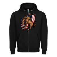 Black American Cowboy Zipper Hoodie - Jasminsmagicworld