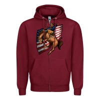 Burgundy American Cowboy Zipper Hoodie - Jasminsmagicworld