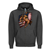 Charcoal Heather American Cowboy Zipper Hoodie - Jasminsmagicworld