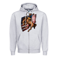Heather Grey American Cowboy Zipper Hoodie - Jasminsmagicworld