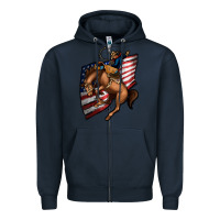 Navy American Cowboy Zipper Hoodie - Jasminsmagicworld