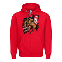 Red American Cowboy Zipper Hoodie - Jasminsmagicworld