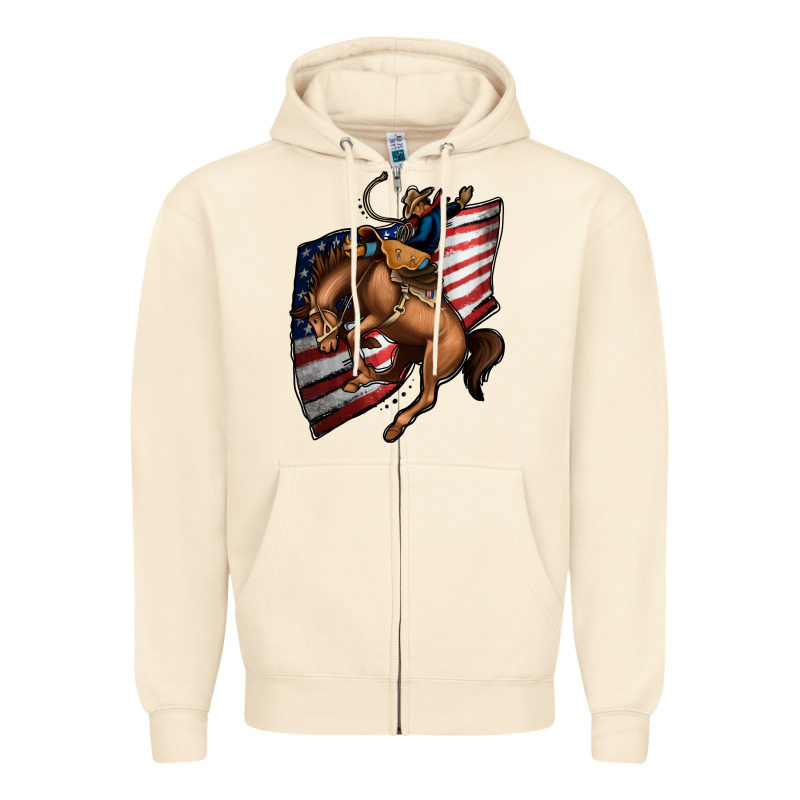 American Cowboy Zipper Hoodie by Jasminsmagicworld | Teevron
