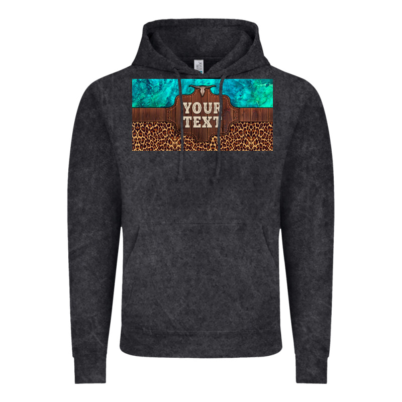 Preview Custom Name Turquoise Stone Leopard Bull Skull License Plate Vintage Hoodie by Artiststas | Teevron