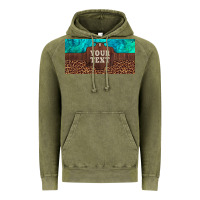 Vintage Olive preview custom name turquoise stone leopard bull skull license plate Vintage Hoodie - Artiststas