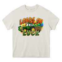 Cream Loads of luck with tractor St. Patricks Day Heavy Core Tee - FaDigitalArtStudio