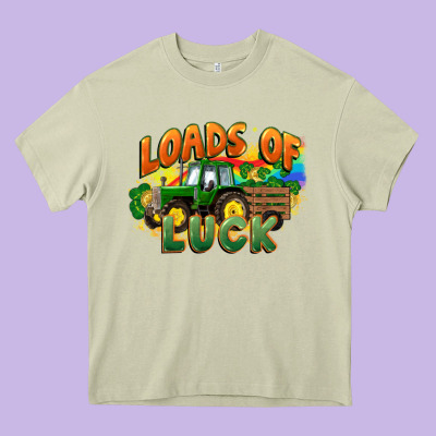 Loads Of Luck With Tractor St. Patricks Day Heavy Core Tee Designed By Fadigitalartstudio