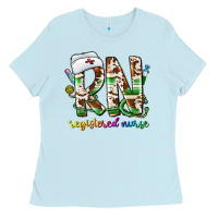 Baby Blue rn registered nurse Ladies Tee - CowhideDigitalArt