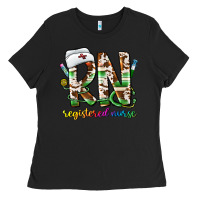 Black rn registered nurse Ladies Tee - CowhideDigitalArt