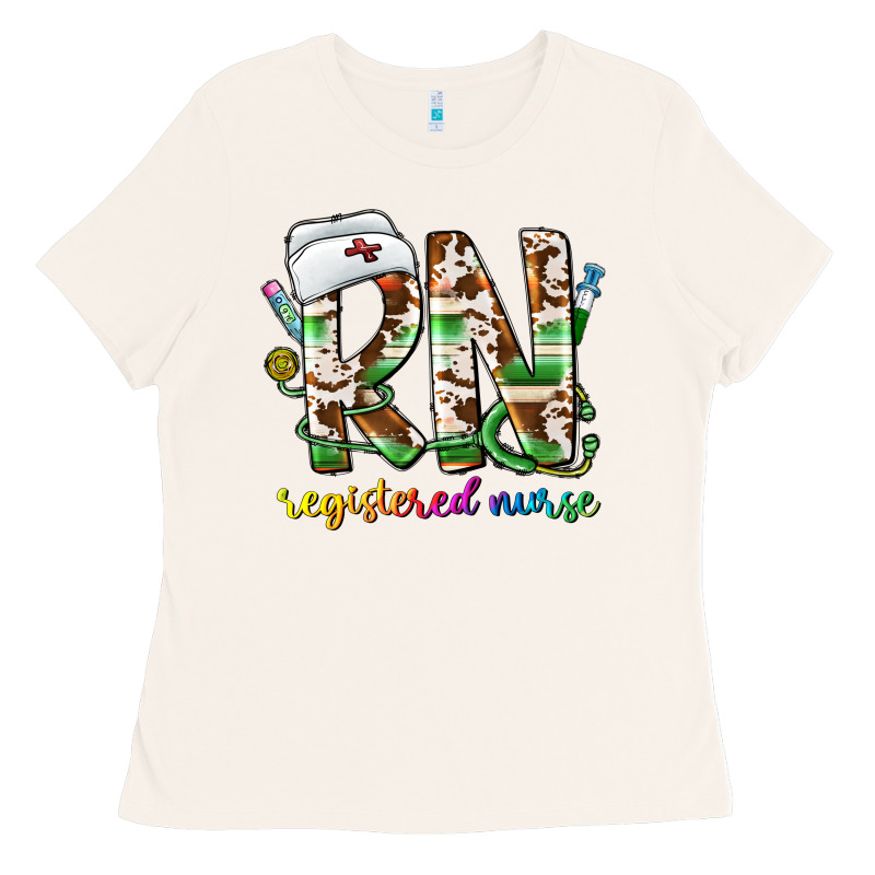 Rn Registered Nurse Ladies Tee by CowhideDigitalArt | Teevron