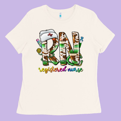 Rn Registered Nurse Ladies Tee Designed By Cowhidedigitalart