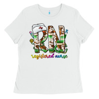 White rn registered nurse Ladies Tee - CowhideDigitalArt
