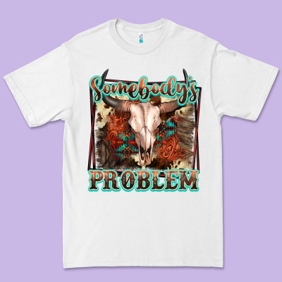 Somebody's Problem Bull Skull Premium Tee Designed By Fadigitalartstudio