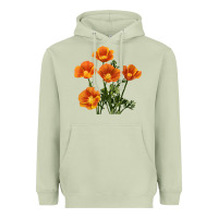 Matcha California Poppy Flower Heavyweight Hoodie - RanaPortraitStore