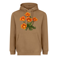 Toasted Coconut California Poppy Flower Heavyweight Hoodie - RanaPortraitStore