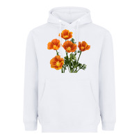 California Poppy Flower Heavyweight Hoodie | Teevron